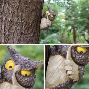 Owl Tree Hanging Resin For Outdoor Use Shoo Owl for Gardens Rooftops Decorative Resin Owl For Garden And Patio