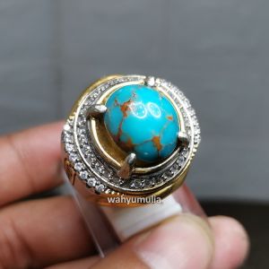 Cincin Batu Pirus Mesir Blue Fancy bagus asli Kode 2410