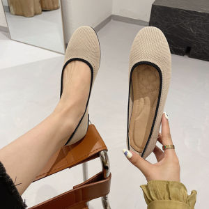 Flats Shoe Women Flying Woven Shoes Temperament All-match Casual Round Toe Casual Plus Size Womens Shoes