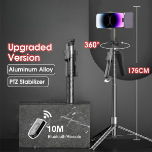 Bluetooth Selfie Stick 175CM Phone Stabilizer Holder 360°Pan-Tilt Tripod Upgraded Aluminum Phone Tripod Stand Anti-Shaking Camera Stabilizer With Bluetooth Remote For Selfie Live