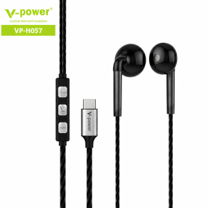 V-POWER VP-H057 High-Quality Half In-Ear Earphones with Intelligent Tuning Noise Reduction