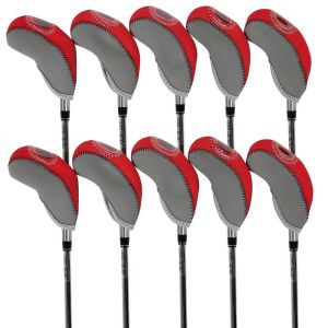 GEANAN Outdoor Sport 10 Pcs/Set Golf Club Training Equipment Golf Putter Accessories Iron Wedge Protector Protector Case Golf Head Cover Golf Headcovers Golf Iron Headcover
