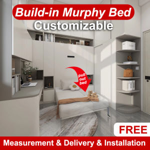 Folding Murphy Bed Hidden Bed Wall Bed With Table & Cabinet Combination Customizeable