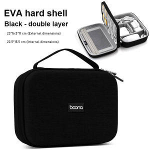 Cable Storage Bag EVA Double-layer Travel Digital Storage Pouch Large Capacity for USB Charger Mice Packing Organizer