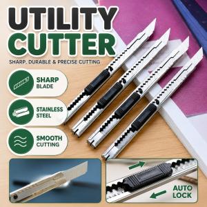 Pisau Pemotong Mini Serbaguna ✨ Utility Cutter Small Knife Sharp Blade Auto Lock for Office School Craft Work