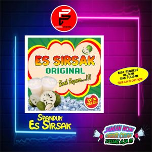 Spanduk Warung Es Sirsak / Banner Minuman Es Sirsak / Spanduk Kustom 1 x 1 meter