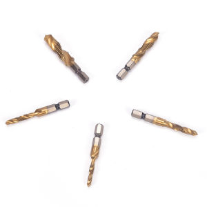 LEI M3-M10 Hex Shank Titanium Plated HSS Hand Screw Thread Metric Tap Drill Bits
