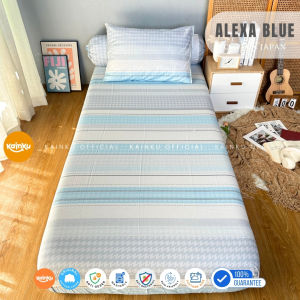 Sprei Jepang 120x200 tinggi 35cm Single size Katun asli Adem Karet Anti geser Motif Bunga Minimalis