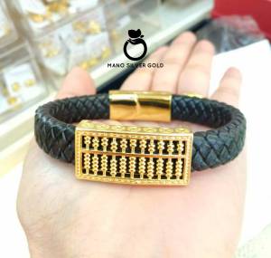 กำไล b129 หนังลูกคิด มงคล เสริมดวง กำไลแฟชั่น