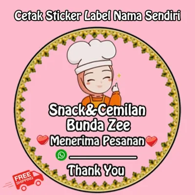 Cetak Sticker Glossy Cromo Desain Lucu - A4 - Cetak Label Kemasan - Stiker label Custom - Stiker Makanan Label - Cetak Stiker Logo Sendiri - Sticker Glossy - Stiker Murah - Anti Panas