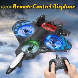 Vixplorn Kids RC Fighter Jet Toy 4K HD Altitude Hold Anti-Crash Foam Dual Battery Remote Control Airplane