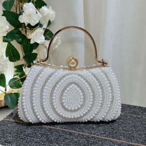 clu European And American Luxury For Women Pearl Banquet Handbag Dress Set Diamond Crossbody Bag ulc