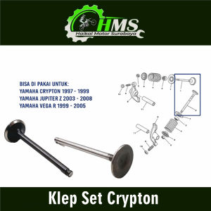 Klep Set Crypton (Set Isi 2) - Payung Klep Kelep Valve Set In Ex Yamaha Jupiter Z Vega R