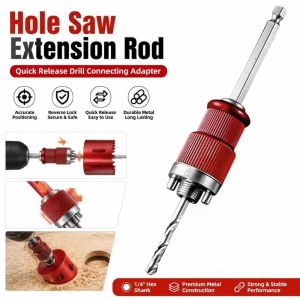 MRCHUA Quick Release Hole Saw Extension Rod Self Locking Hex Shank Drill Connecting Rod  Quick Connect Quick Release Rod Hole Drilling Work