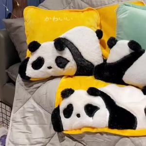 【 Dua dalam satu 】 Selimut Bantal Panda Lipat Tebal Selimut Tidur Pejabat Bantal Sandaran [2 In 1] Panda Pillow Quilt Folding Thickened Office Nap Blanket Pillow