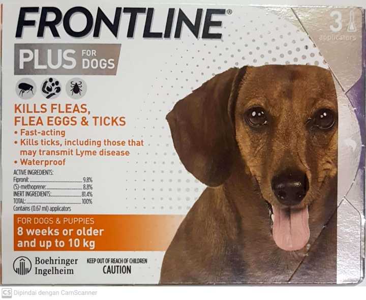 OBAT KUTU TETES FRONTLINE PLUS ANJING UP TO 10KG (S) OBAT KUTU