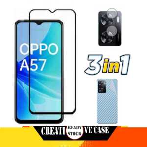 PROMO PAKET 3 INC 1 Tempered Glass OPPO A78 4G / OPPO A78 5G / OPPO A57 4G / OPPO A57 5G 2022 Premium Screen Guard Anti Gores Kaca Full Cover
