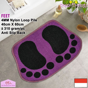 Tren-D-rugs - Keset kaki foot feet rainbow kiddies karakter alas pintu depan kamar tidur anak dapur kamar mandi dengan gel anti slip backing printed 40 cm x 60 cm - NMs