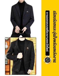 เสื้อกันหนาว กันลมและกันหนาว แจ็คเก็ต ให้อบอุ่น ใส่ใจผู้ชายมีสไตล์ การออกแบบปกตั้ง การประชุมทางธุรกิจ