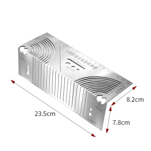 ​20-100mm Multifunctional Metal Ruler - Square Tube Rounded Corners & Angle Measurement Tool​