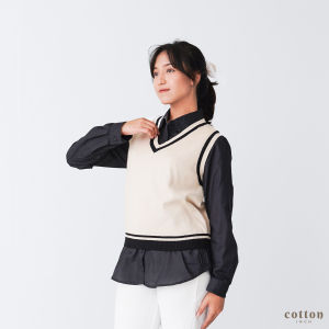 Cotton Inch - Velma Knit Vest V-Neck Knitwear Rompi Wanita