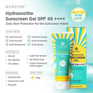 𝗝𝗨𝗡𝗞𝗜𝗘 𝗠𝗔𝗞𝗘𝗨𝗣 -Azarine Hydrasoothe Sunscreen Gel SPF45 / 30ml