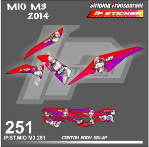 MIO M3 2014 (COD) STIKER STRIPING MOTOR YAMAHA MIO M3 2014 HOLOGRAM DAN TRANSPARAN