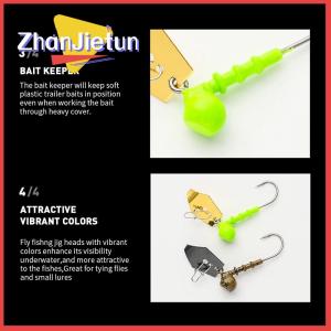 zhanjietun ตะขอเบ็ดตกปลา9g พร้อมตัวล็อคหมุนสำหรับเหยื่อตกปลาแบบนิ่มตะขอเหล็กคาร์บอน
