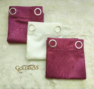 Golden55 Curtains - Daffodil Design - 3N1 SET CURTAIN - 5FT/6FT/7FT - Satin Fabric