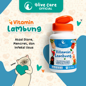 Olive Care Vitamin Kucing MASALAH PENCERNAAN untuk Diare Mencret Pup Berdarah dan Radang Usus