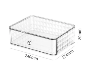 Locaupin Cosmetic Makeup Organizer with Brush Holder Clear Drawer Stand for Lipsticks Eyeshadow Nail Polish Jewelry Skincare