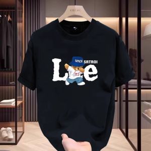 ✅ * Cod * Lee T-shirts men fashion brand loose comfortable cartoon models collaboration Short Sleeve T shirts pure cotton quality .C