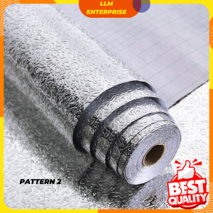 10M Kitchen Oil-Proof Wallpaper Heat Resistant Wallpaper Stove Cabinet Self DIY Aluminum Foil Waterproof Sticker