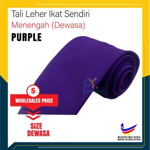 🔸TIE DEWASA PURPLE / TALI LEHER PENGAWAS SEKOLAH MENENGAH JENIS IKAT SENDIRI PURPLE ( TIE SEKOLAH PURPLE ) - TLI03