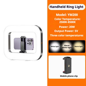 Handheld Ring LED Rechargeable Portable Mobile Phone Live Broadcast Photography Desktop Rabbit Cage Selfie fill Light