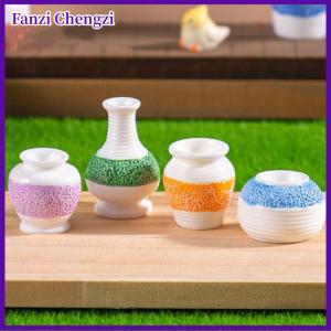 Fanzi 5ชิ้นบ้านตุ๊กตาน่ารักของเล่นขนาดเล็กสีสันสดใสรูปแบบแจกันตกแต่งบ้าน DIY ของเล่นเด็กเล่นของเล่นภูมิทัศน์ขนาดเล็กของขวัญเครื่องประดับ