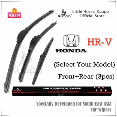 (Front+Rear 3pcs) Honda HRV Wiper Blade Set for (Select Your Model) HR-V SUV Car Window Wipers Bundle (banana type+original back) by Kuapo wifer