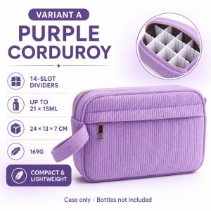 20-Slot Essential Oil Storage Case Portable Bottle Organizer Bag with Dividers Mesh Pocket & Carry Handle