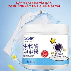 Hộp Bột Tẩy Trắng Quần Áo Enzyme Sinh Học LUJIE 260G Đánh Bay Vết Bẩn Khử Vết Ố Vàng Tẩy Trắng Quần Áo