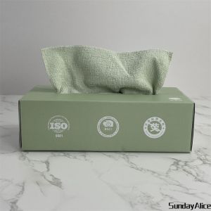 Sunday Alice Table Wipe cloth (20pcs/Box) Disposable Absorbent Rag Non-Stick Kitchen Dish Towel Microfiber Wet and Dry Use Reusable for a week Water & Oil Absorption