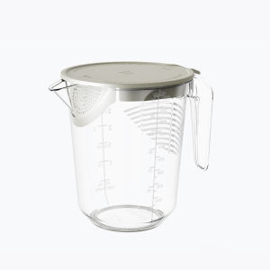 Vision 1000ML Filter Measuring Cup with Scale Egg Liquid Filtration Measuring Cup Egg Liquid Mixing Cup Built-in Filter Clear Removable Filter Mixing Kitchen Baking Gadget