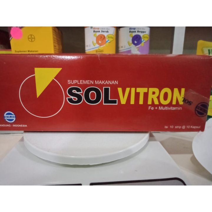 SOLVITRON CAPS | 1 strip isi 10 kapsul l VITAMIN PENAMBAH DARAH |  Mencegah anemia dan defisiensi zat besi |
