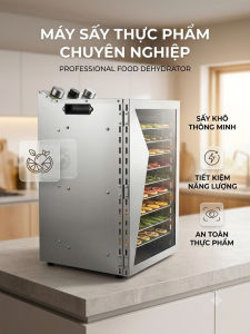 Máy Sấy Thực Phẩm 18 Khay Inox Hẹn Giờ Tiết Kiệm Điện Sấy Đa Năng