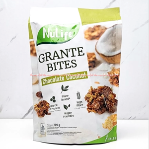 Nulife 100gr Grante Bites Chocolate Coconut Kalbe Snack Cemilan Dari Bahan Nabati Cemilan Sehat Kelapa Untuk Vegetarian Nu Life