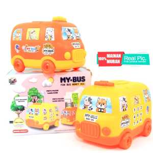 MAINAN CELENGAN ANAK BENTUK BUS BANK AR85 MY BUS FUN BUS MONEY BOX