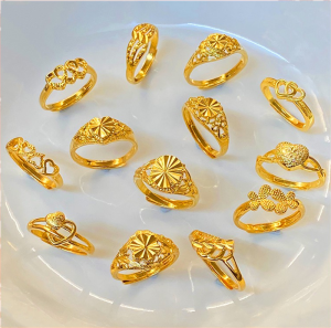 【PrettySet】5 pcs Jewellery Ring Gold Plated  (15 Design) W92