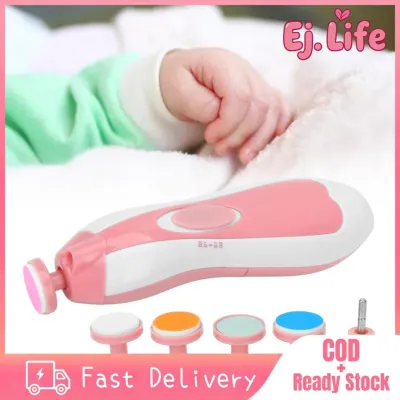 Ej. Life Baby Infs Nail File Máy mài móng tay điện cho bé Bộ dụng cụ làm móng tay cho bé Dũa móng tay Infs di động với 6 đầu mài Chăm sóc móng tay ít tiếng ồn (Skyblue)