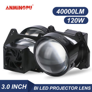 Lupuauto 2pcs 3inch Projector Lens High+Low Beam Car Headlight Bi-LED G5 3R 120W 40000LM Headlight Projector Led Lens Headlight H4 H7 9005 9006 LED Lamp 6000K Hyperboloid Lens Car Headlight Fog Lights