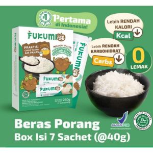 Fukumi Beras Porang BOX 280gr isi 7 sachet 40gr Konnyaku Konjac Rice Shirataki