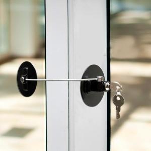 มี3M Kids Safety Lockตู้เย็นหน้าต่างสำหรับเด็กล็อกแบบจำกัดพร้อมพวงกุญแจมีดพับสแตนเลสสีดำ/ขาว